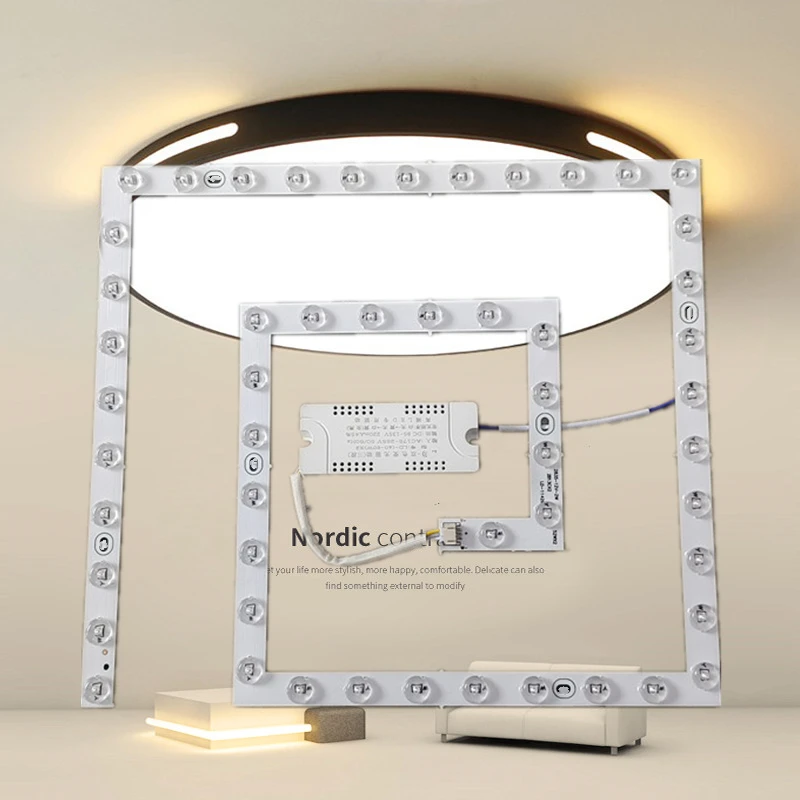 回形led灯芯灯条吸顶灯改造灯板方形节能圆灯条灯珠灯盘贴片光源