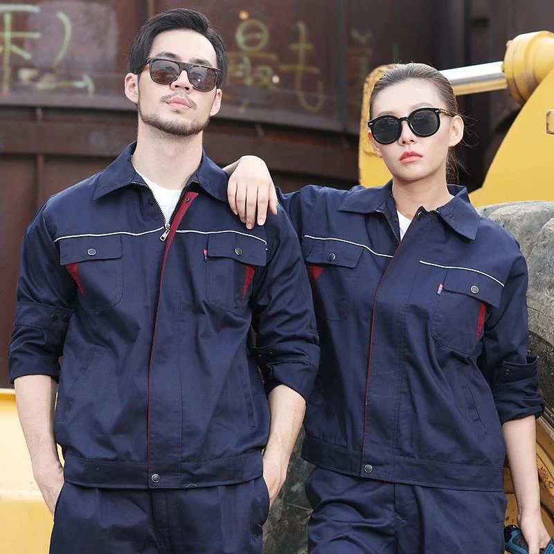 长袖工作服套装男耐磨春秋厂服上衣车间汽修服机电工装定制劳保服