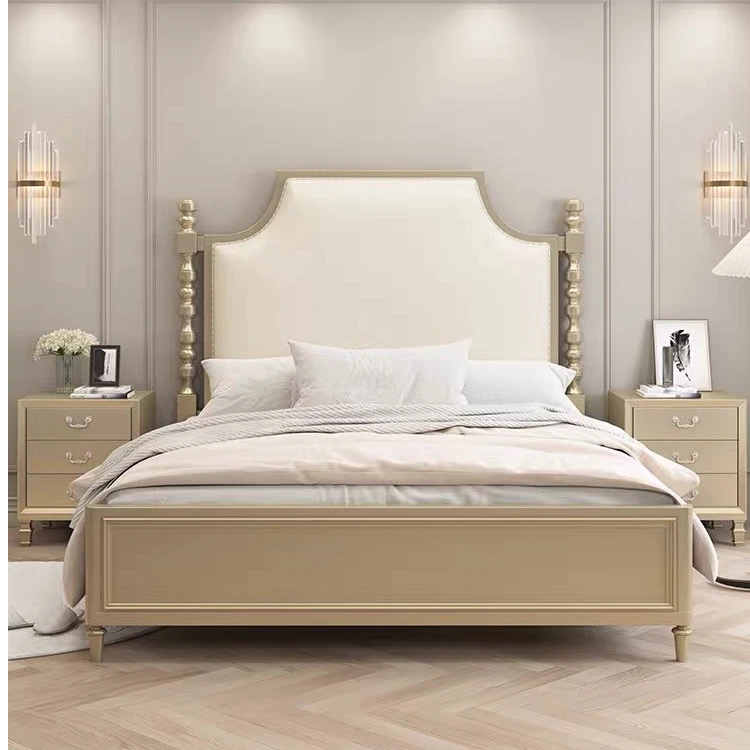 美式实木床主卧1.8米双人轻奢床1.5米高端大气法式床现代简约婚床