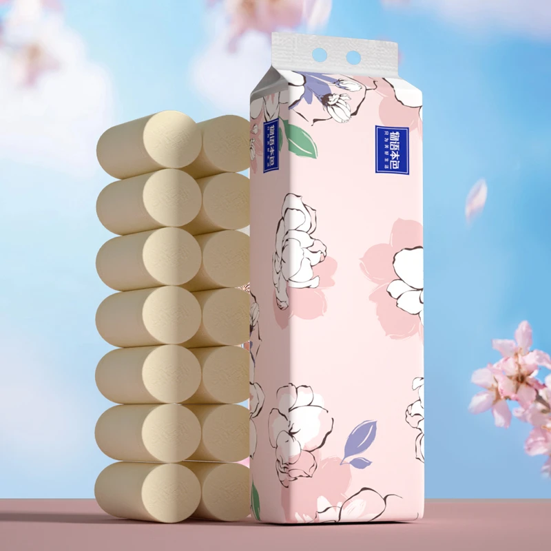 【百百福利】物语本色原生竹浆本色卷纸加厚亲肤卫生纸卷纸14卷