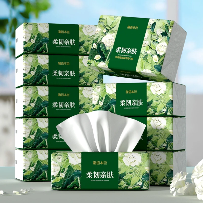 【翠姐专属】物语本色桔梗花家用大规格加厚5层柔软家庭实惠装抽纸