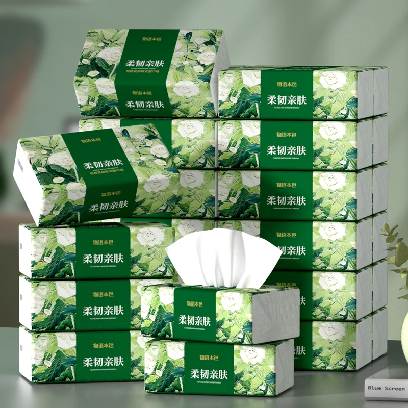 物语本色桔梗花大规格加厚5层柔软抽纸 抽取式面巾纸家用30大包