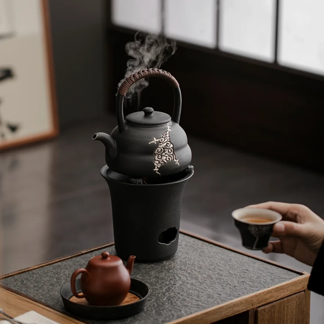 户外旅行秋冬围炉煮茶套装一人饮家用陶瓷创意烧水壶煮茶养生壶