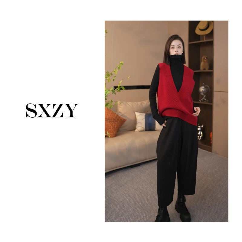 ‘SXZY’【故里】毛针织衫百搭显瘦经典宽松显瘦针织马甲上衣