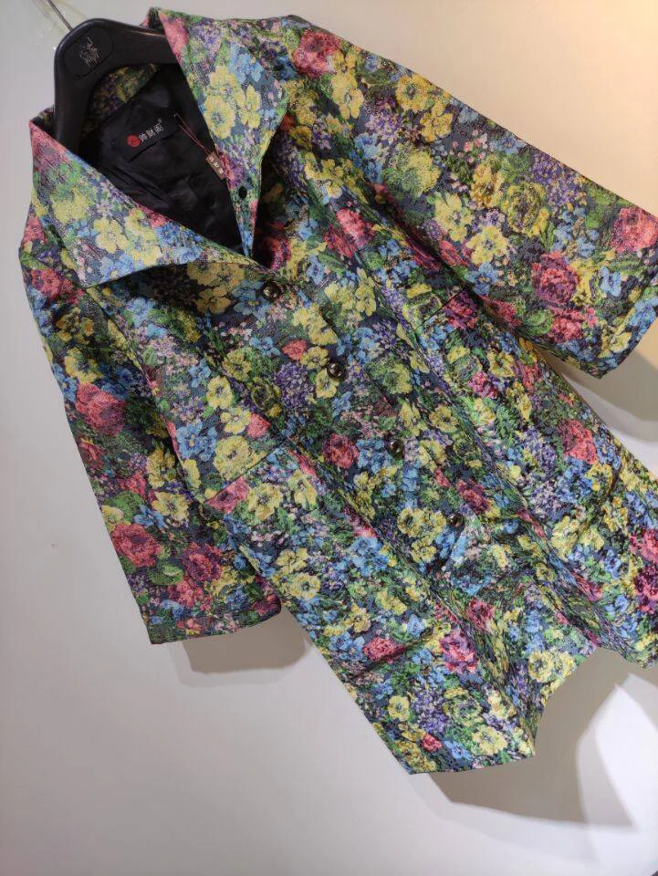 春秋中袖大码女装加大妈妈外套 洋气时尚开衫外套98