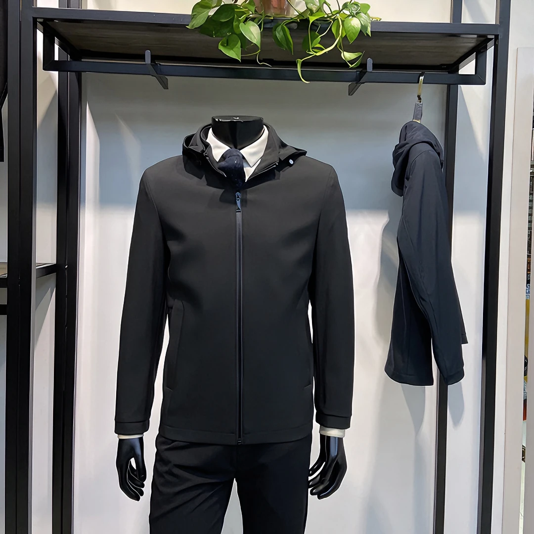 2025年秋季新品男士短款夹克上衣帽子可脱卸休闲外套领佐诺依品牌