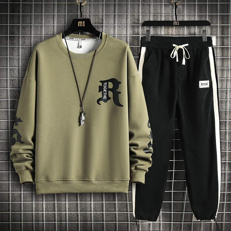 春秋款男士卫衣男款爆款2023新款青少年服装加大潮牌套装男生衣服