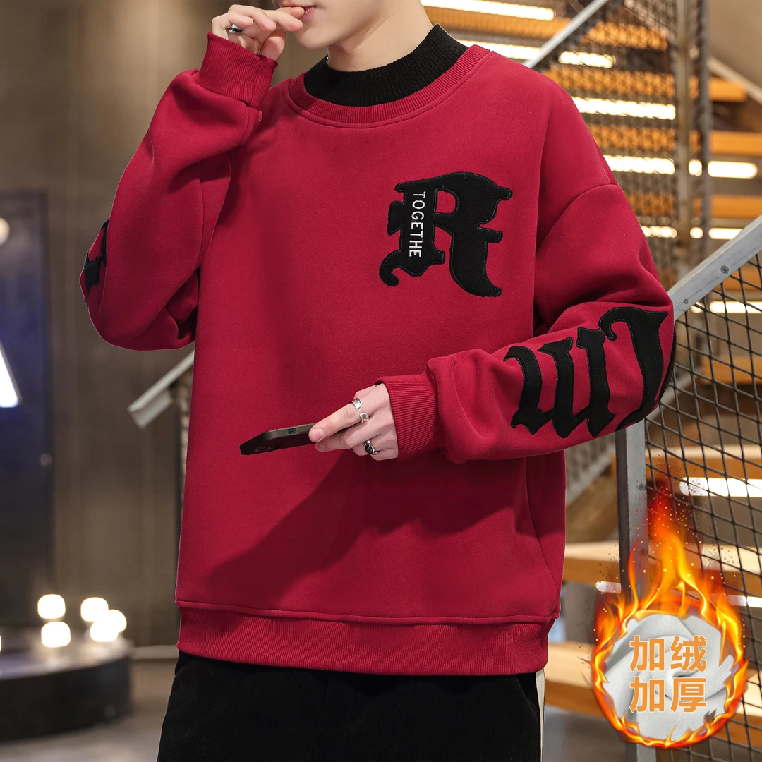 卫衣男款爆款2025新款加绒加厚男生上衣痞帅衣服春秋帅气潮牌男装