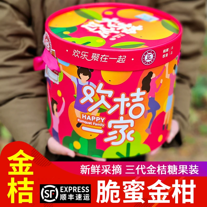 大桔已定脆蜜金柑 欢桔一家广西融安金桔水果滑皮脆蜜金桔4斤礼盒