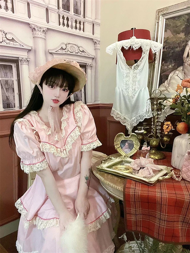 古着【418-998】复古毛领皮衣~Remake女士连衣裙~长款显瘦气质上衣