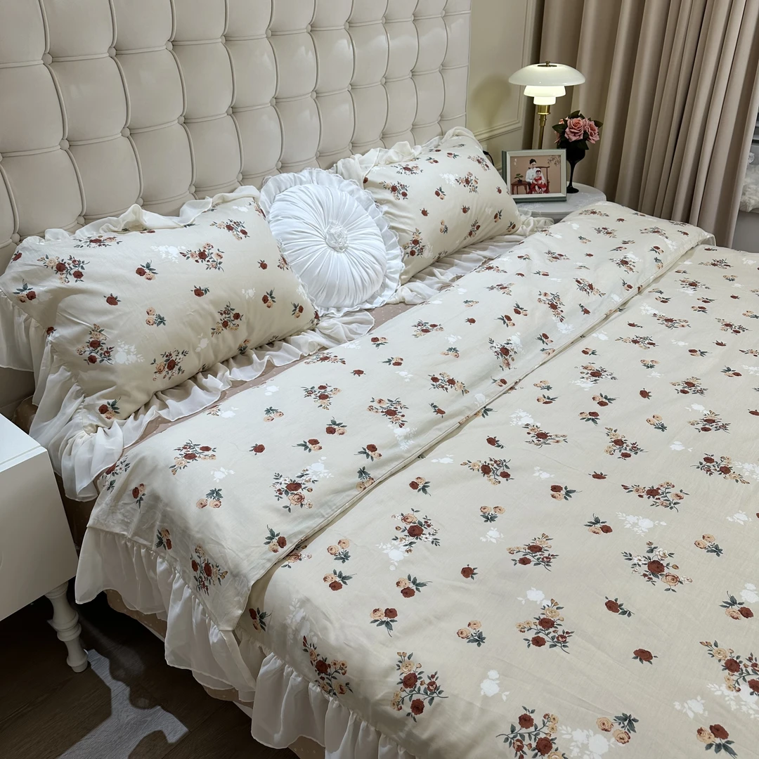 丫丫推荐【浪漫玫瑰】浪漫印花全棉四件套梦幻公主款四季通用