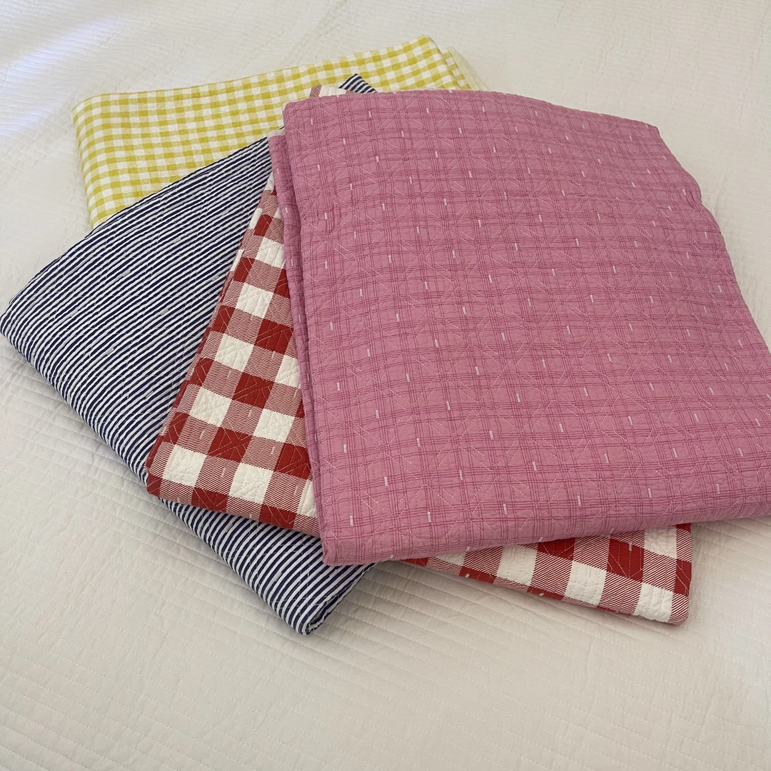 畅姐推荐【米粒绣床盖】120*200cm纯棉米粒绣/小床盖/沙发垫