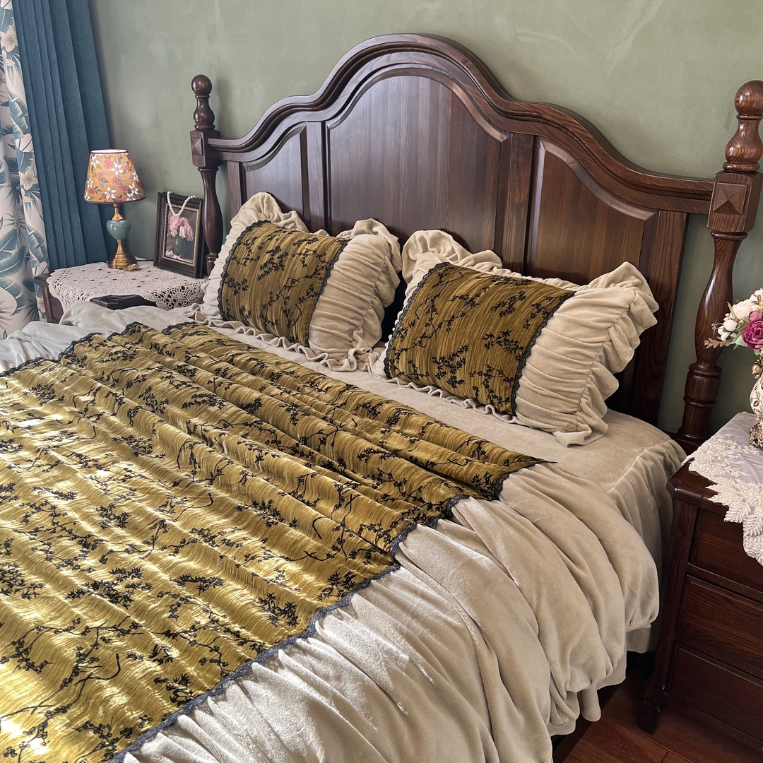 玉兰姐姐【常青藤 】法式复古印花金丝绒牛奶绒四件套秋冬保暖绒