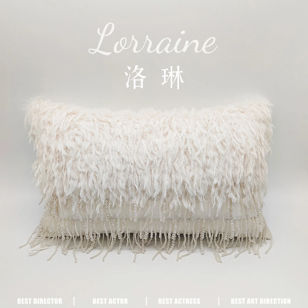 【珍珠羽毛抱枕】法式羽毛抱枕/客厅沙发靠枕/床靠枕