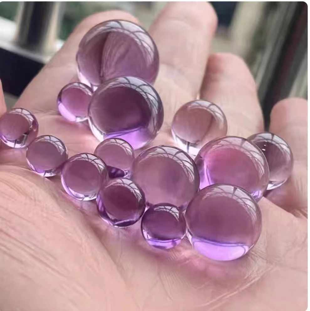 天然巴西中紫高品紫水晶散珠单珠圆珠 DIY多宝手串串珠 水晶单珠