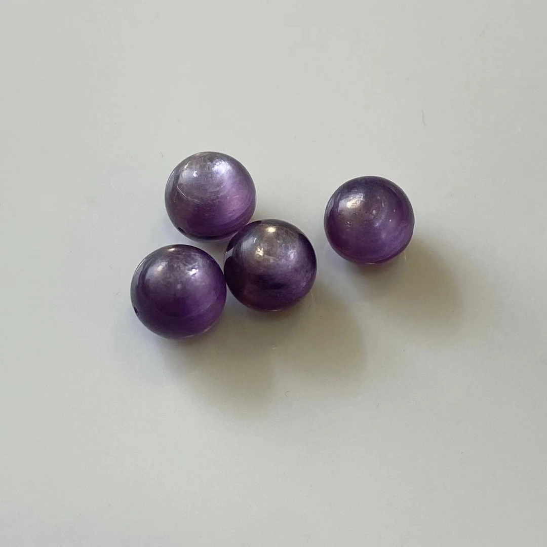 天然紫锂云母椭圆非正圆单珠散珠 DIY 默认微瑕 易碎 不要磕碰哦