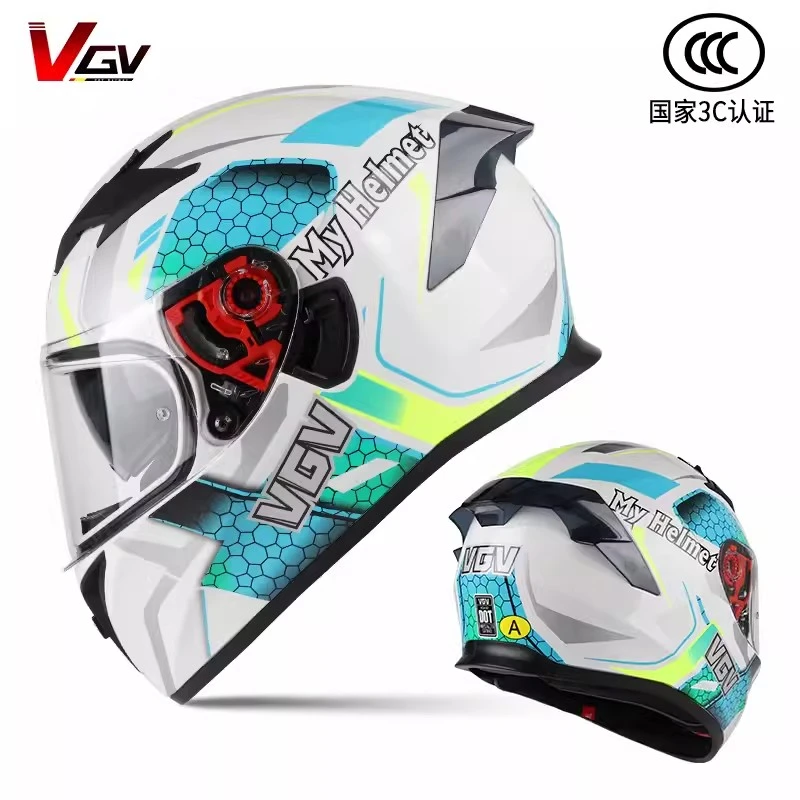 新国标认证摩托车头盔男女双镜全盔保暖透气机车摩托安全盔【山川】