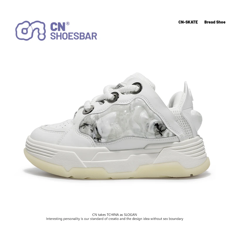 CNOG坦克面包鞋国潮时尚百搭设计感青春潮流情侣款厚底休闲增高鞋