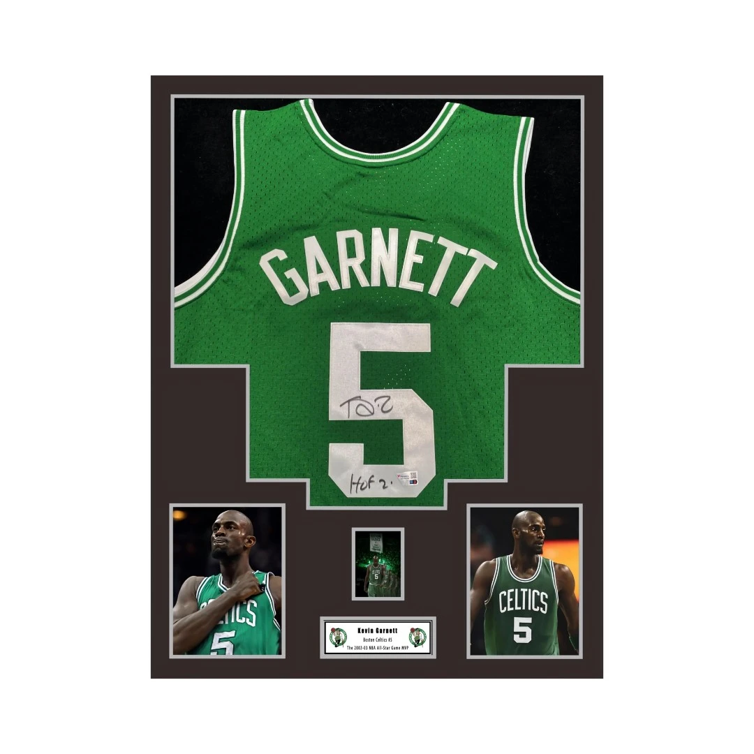 【TIPTOP亲签】加内特 绿色白字 5号 07-09 加签名人堂球衣 证书FAN