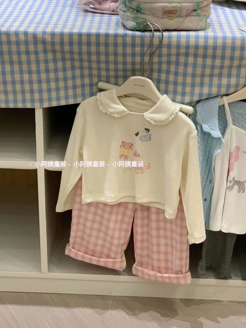 春秋韩系女宝可爱儿童花边领上衣娃娃衫