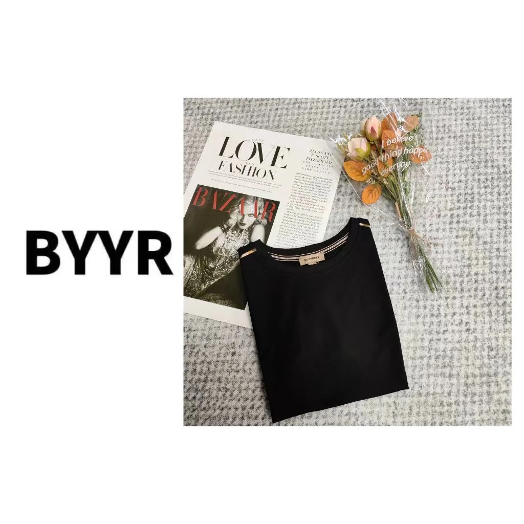BYYR高定款简约刺绣圆领T恤（824120）