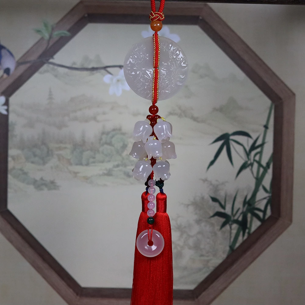 2023新款汽车挂件女士高档车载后视镜吊饰出入平安扣高级感车饰男