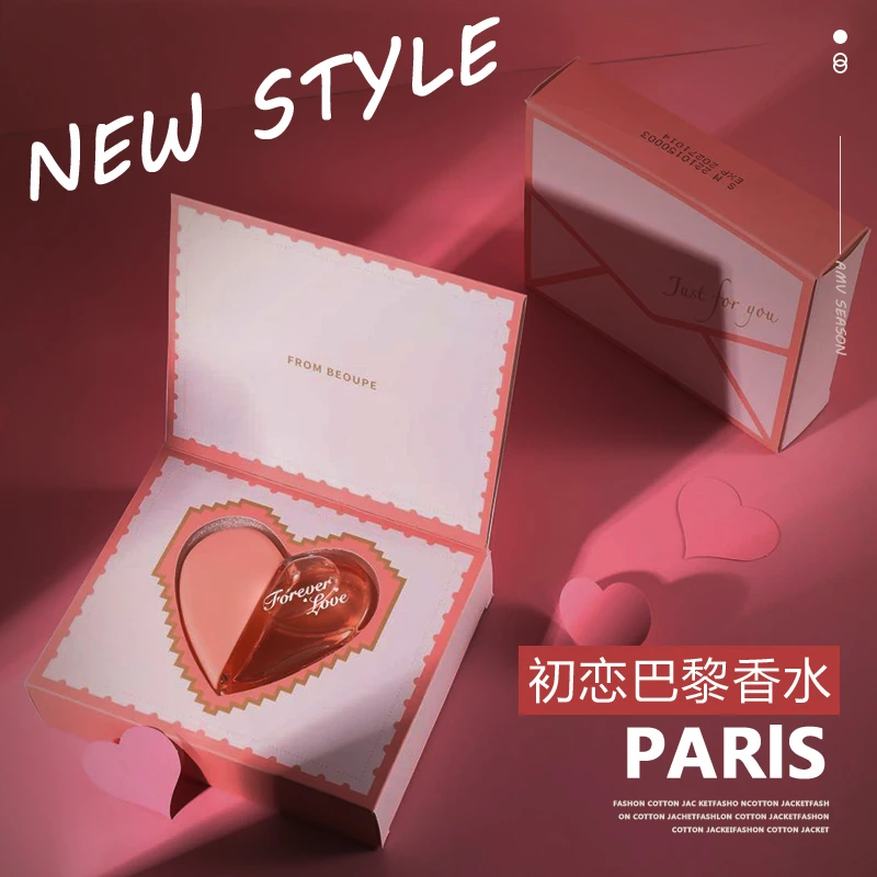 初恋巴黎爱心遇见你香水 礼盒装淡香 持久留香 50ml 女士学生红色