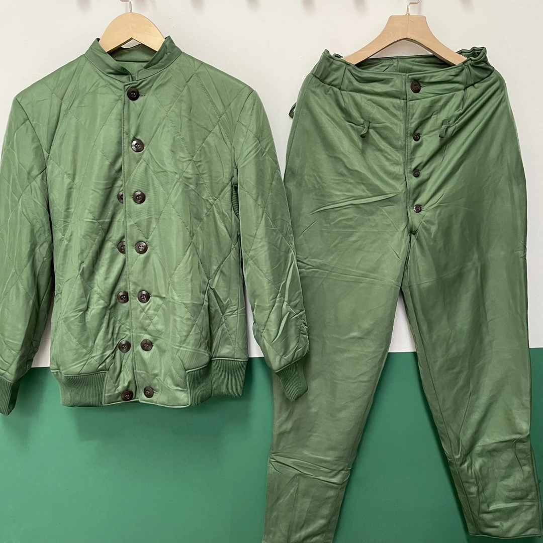 温棉衣棉裤套装男防寒保暖加厚绿色冬季棉袄微细丙纶时尚休闲