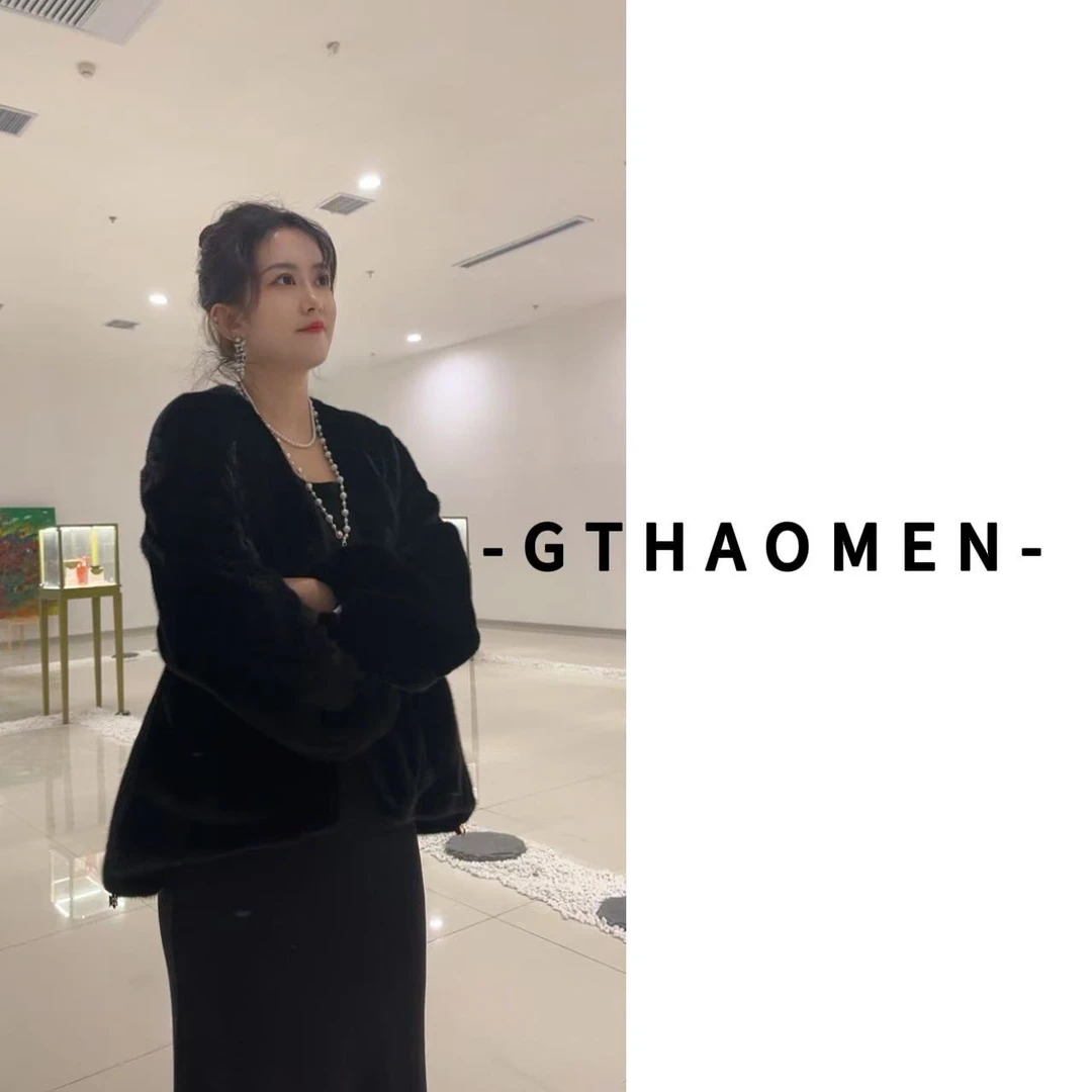 【鎏金黑耀】冬季新款丹麦进口水貂女士外套V领款23662