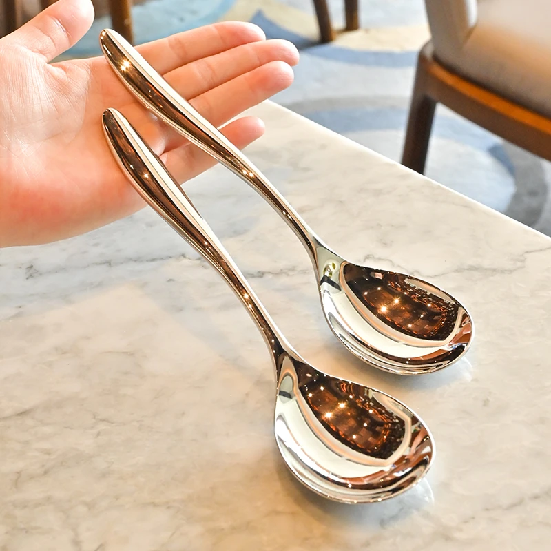 【五星酒店款】勺子 出德国18-10不锈钢吃饭勺子西餐勺家用喝汤圆勺