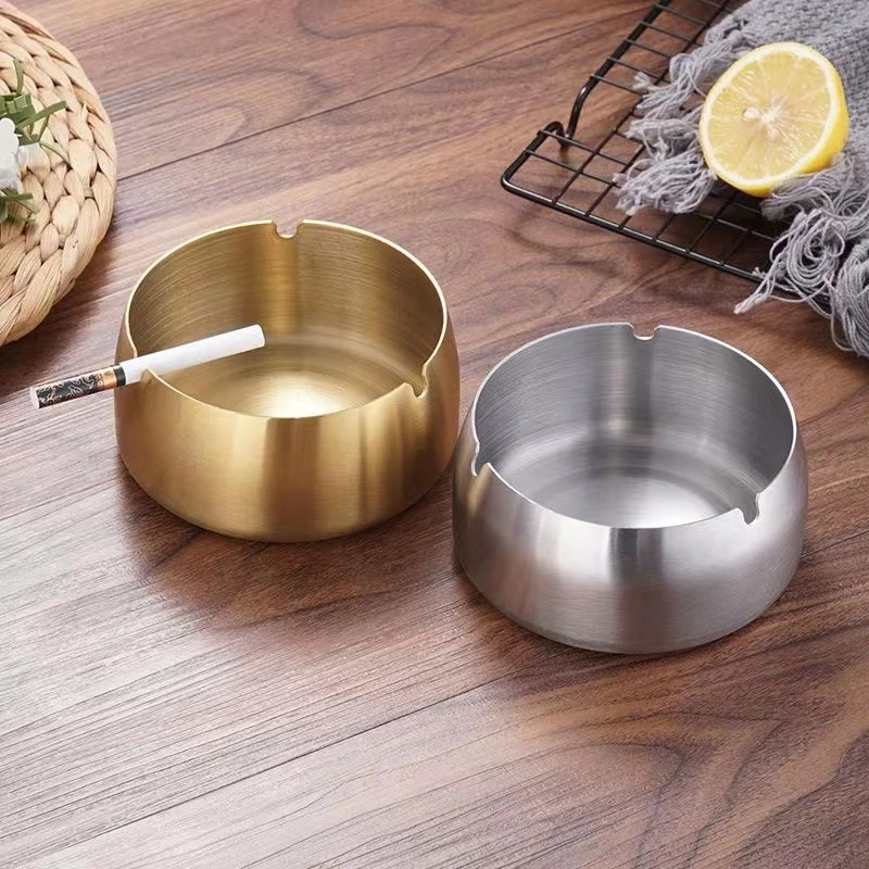 加厚不锈钢烟灰缸创意时尚客厅精致防风防摔酒吧KTV 餐厅网吧酒店