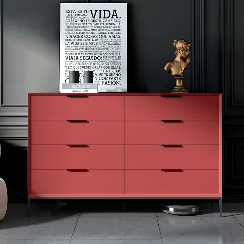 轻奢家用八斗柜烤漆现代意式极简约实木大容量玄关六斗柜斗橱