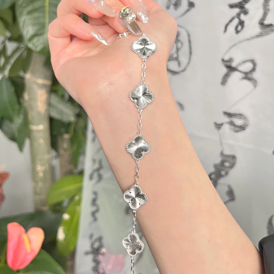 足银银制品 五花手链手工时尚百搭简约编织