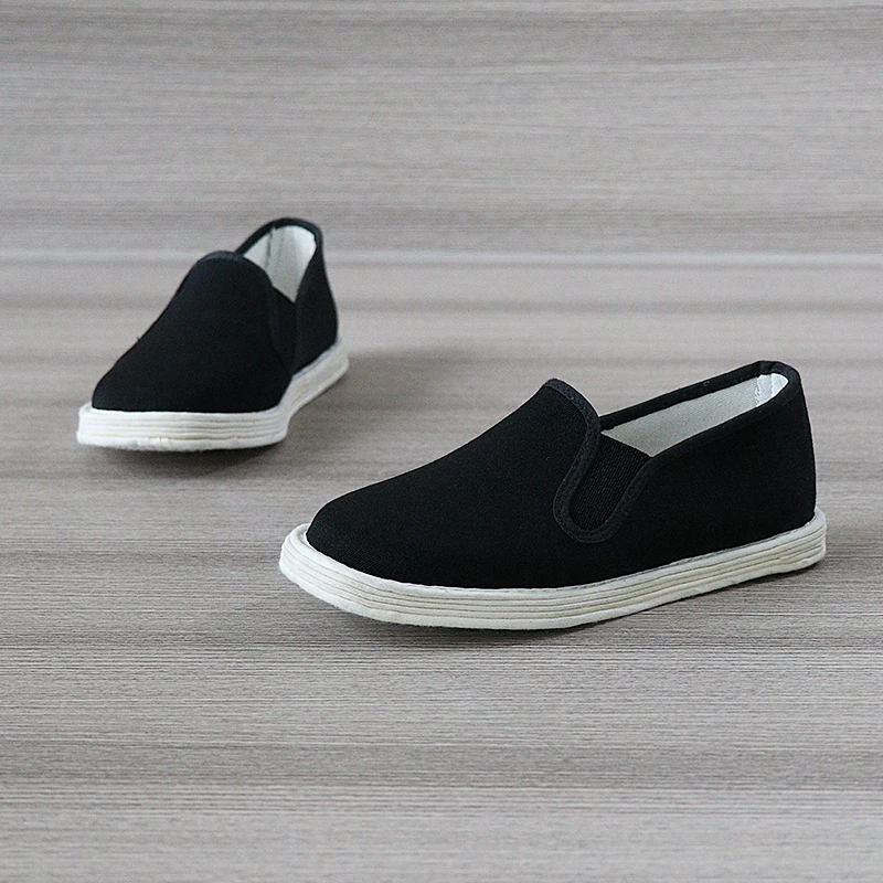 纯棉布底童鞋男宝宝手工千层底中小学生软底婴幼儿黑色布鞋男防臭