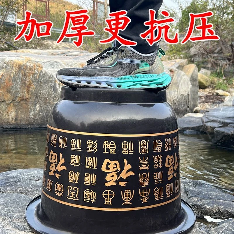 【粉丝福利款】F大40厘米口径仿陶瓷种树塑料树脂特大口径花盆透气