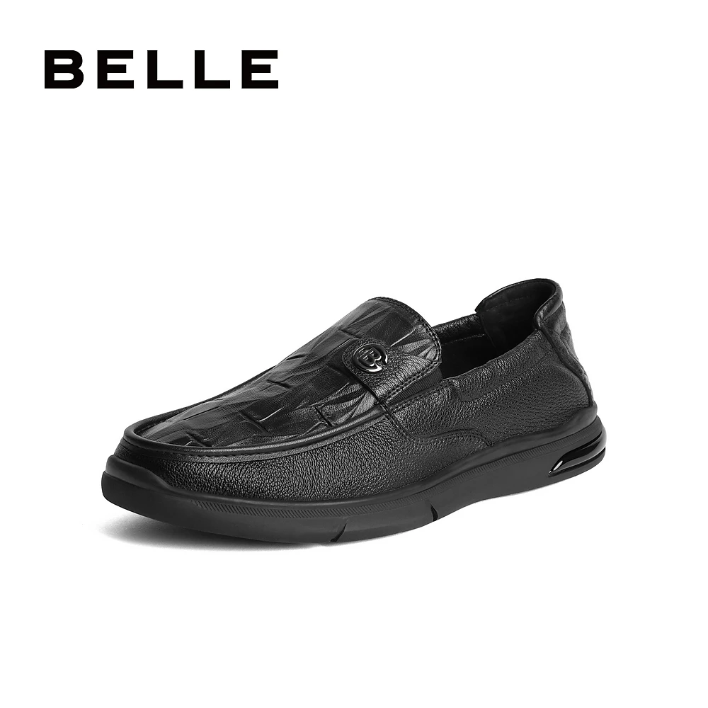 百丽套脚豆豆鞋男鞋舒适秋新商场同款羊皮革一脚蹬乐福鞋8AL01CM3