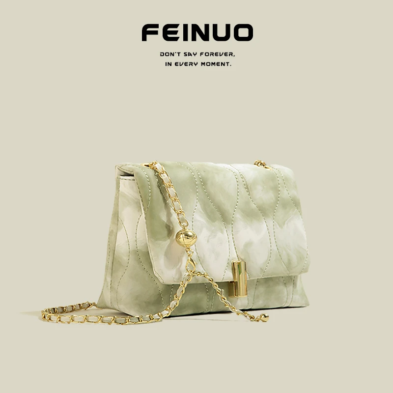 【FEINUO/妃诺】高级质感链条包女2024新款百搭时尚斜挎单肩小方包