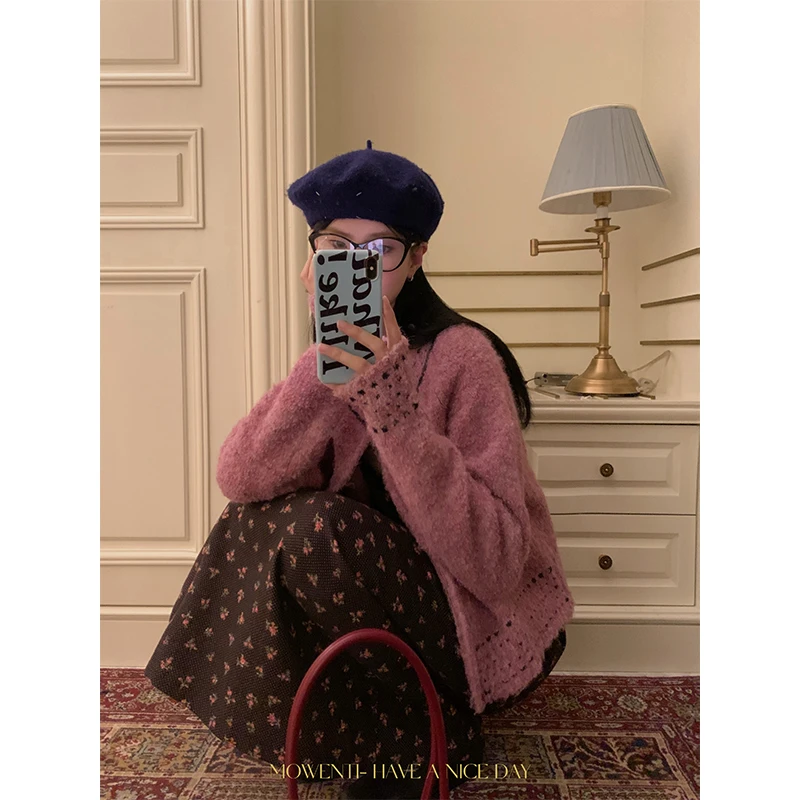 MOWENTI文文婷【11/10 20:00PM】设计感双拉链拼接长袖针织毛衣