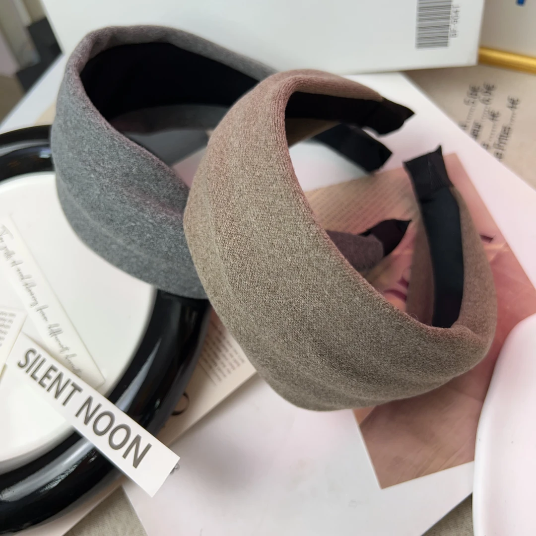 F0306简约灰棕色发箍气质网红时尚百搭复古法式纯色头箍秋冬韩版