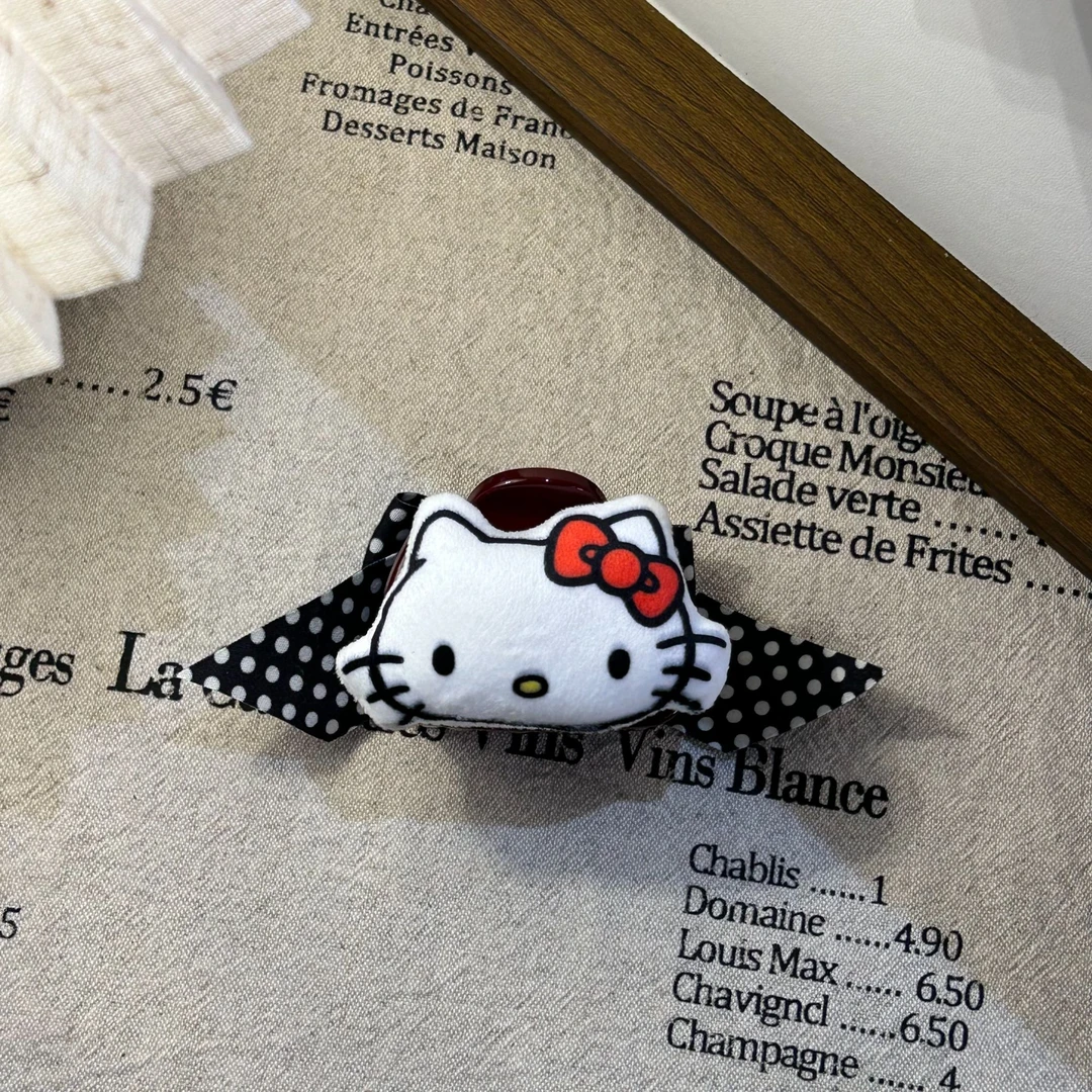 F0192韩东大门白色充棉KT安可拉红底抓三指中抓AB面甜美小众可爱