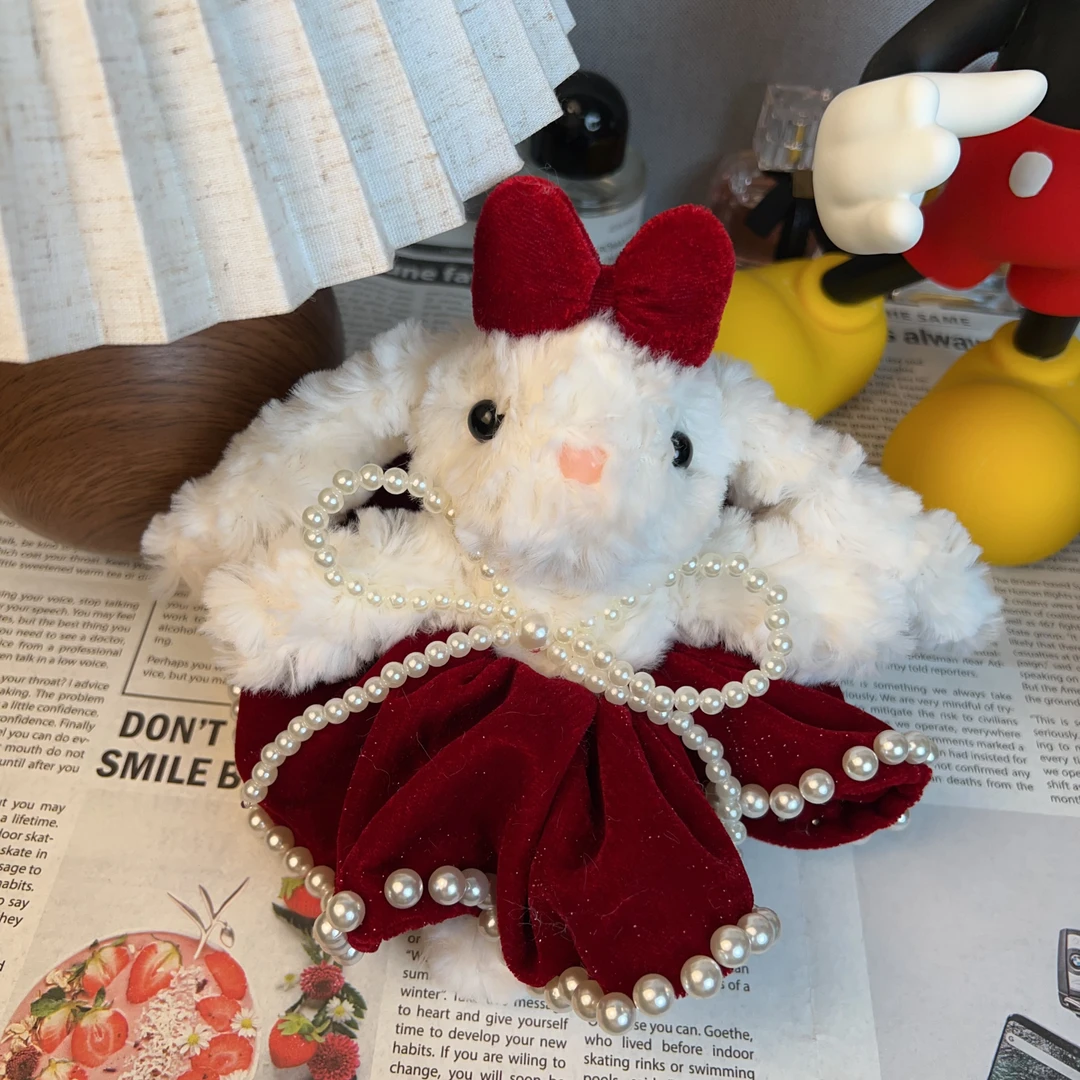 F0310【卡通长耳兔系列发圈】气质时尚可爱百搭毛绒ins轻奢少女简约