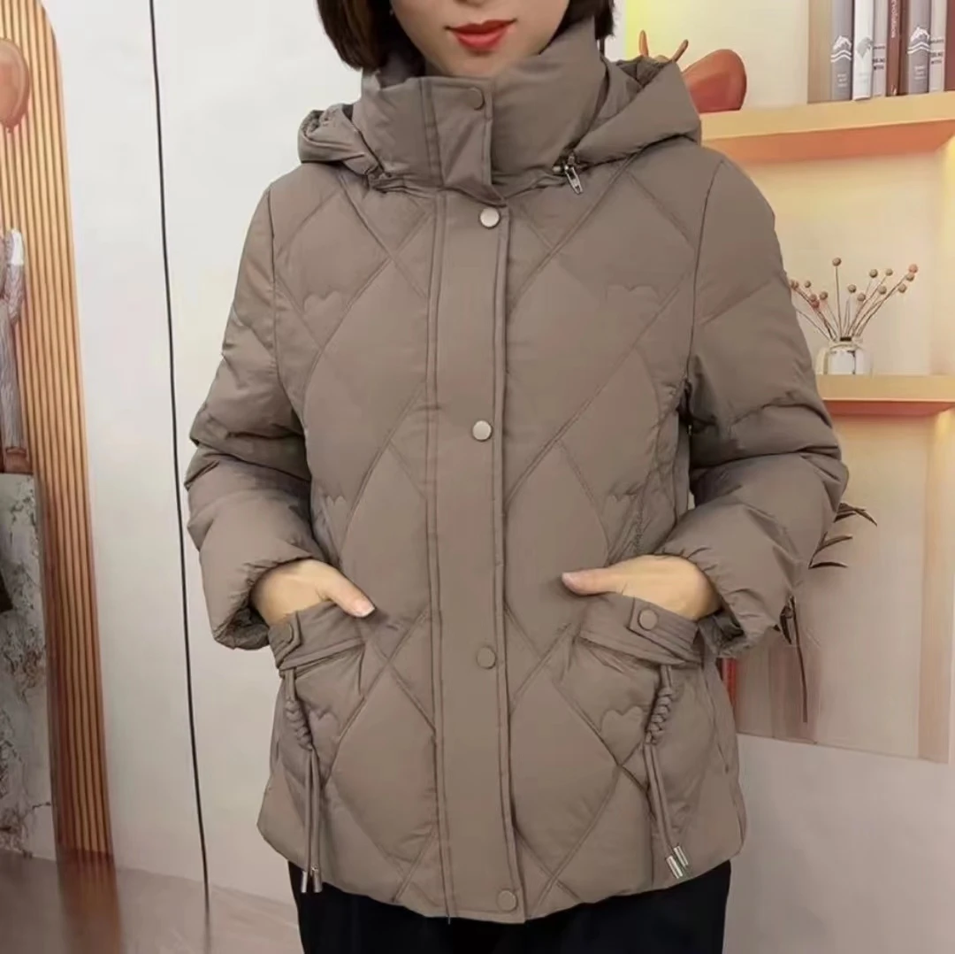 妈妈秋冬装妈妈装袄时尚休闲百搭保暖短款连帽棉服