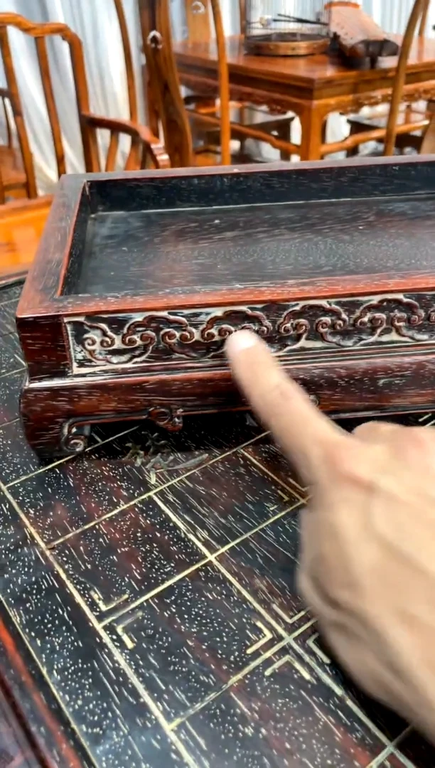 【闪购商品】木紫檀底座茶盘长40