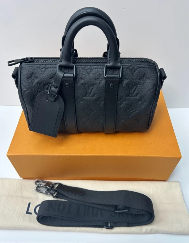 99新 LouisVuitton/路易威登 kp25压纹黑老花手提单肩斜挎包1960