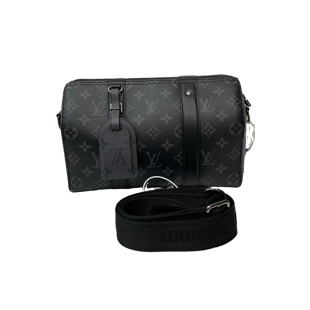 99新 LouisVuitton/路易威登 黑花City keepall单肩斜挎包1537号