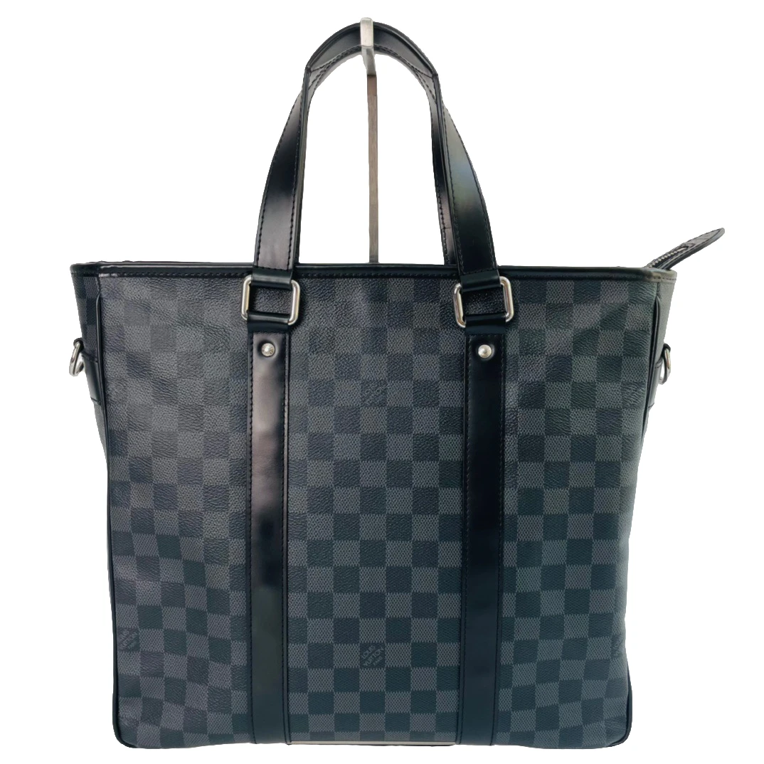 99新 LouisVuitton/路易威登 黑色棋盘格小号手提托特包1640号