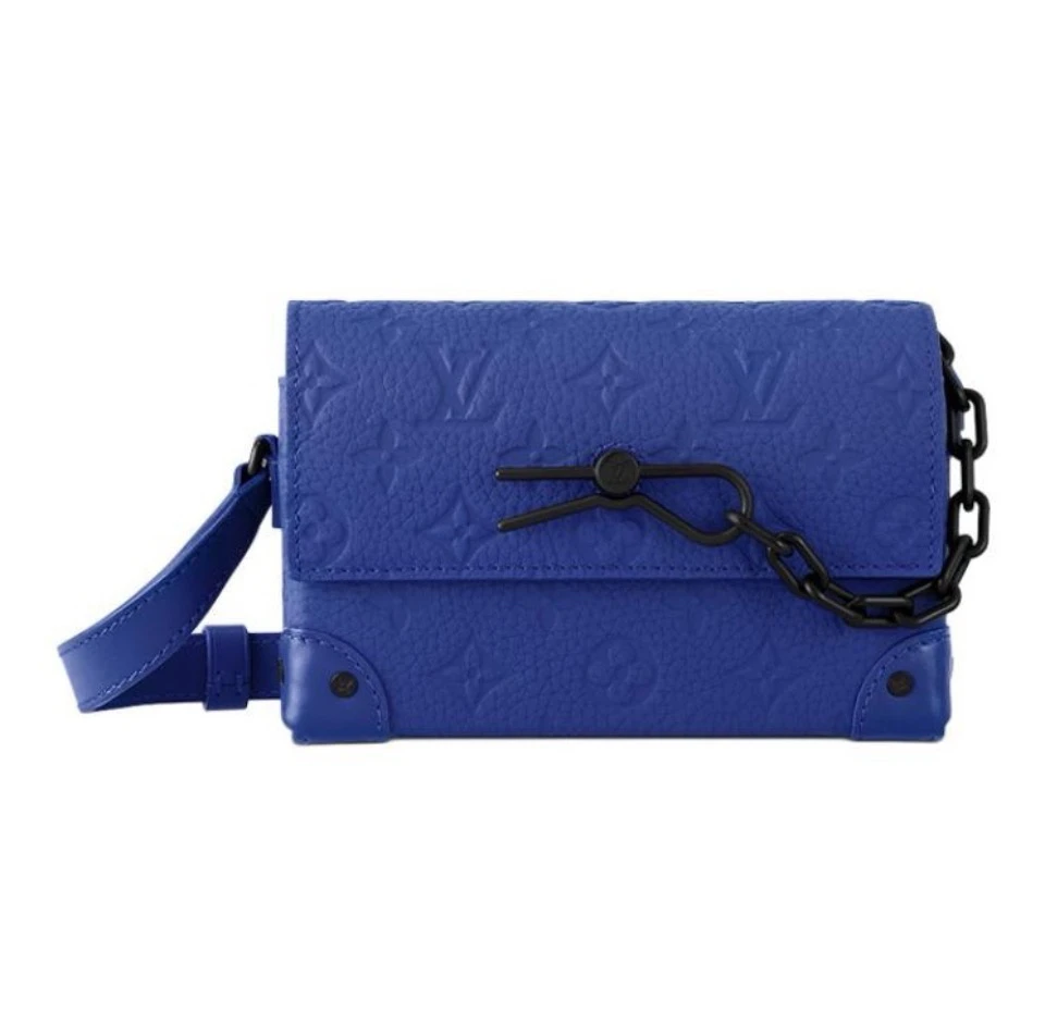 全新未使用 LouisVuitton/路易威登 全新克莱因蓝全皮盒子包1002