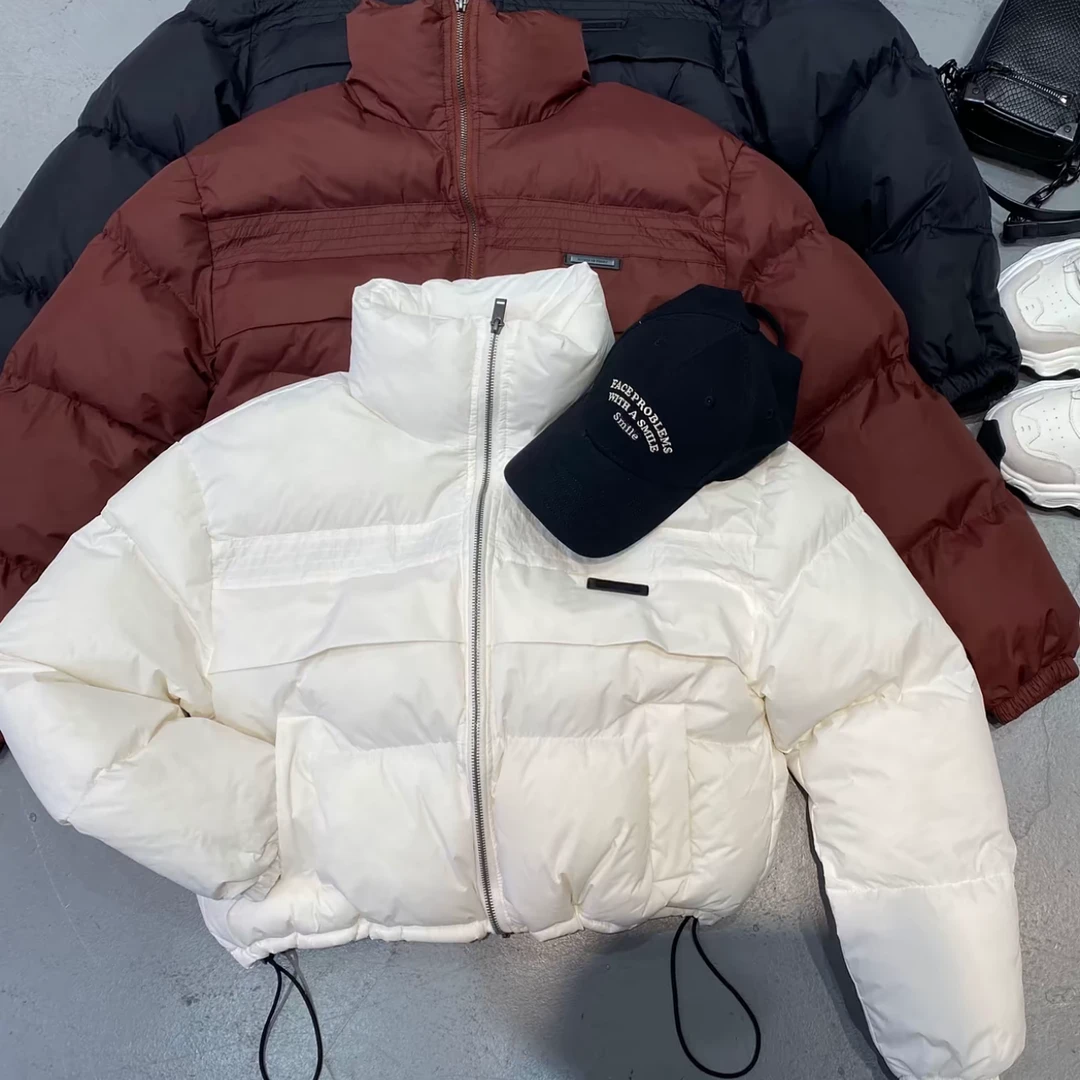 【琳琳定制】时尚抽绳立领棉服外套#18571