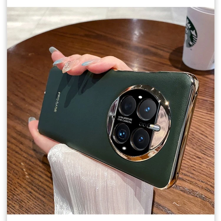 适用华为mate50pro手机壳新款MateX3镜头全包mate50电镀素皮防摔m
