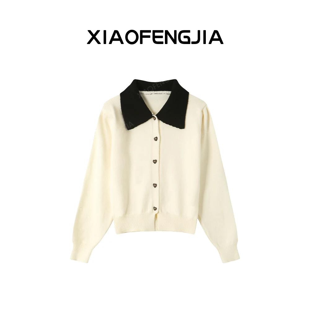 2024秋冬新款【四季青小封家轻奢】气质减龄翻领显瘦毛衣女2476